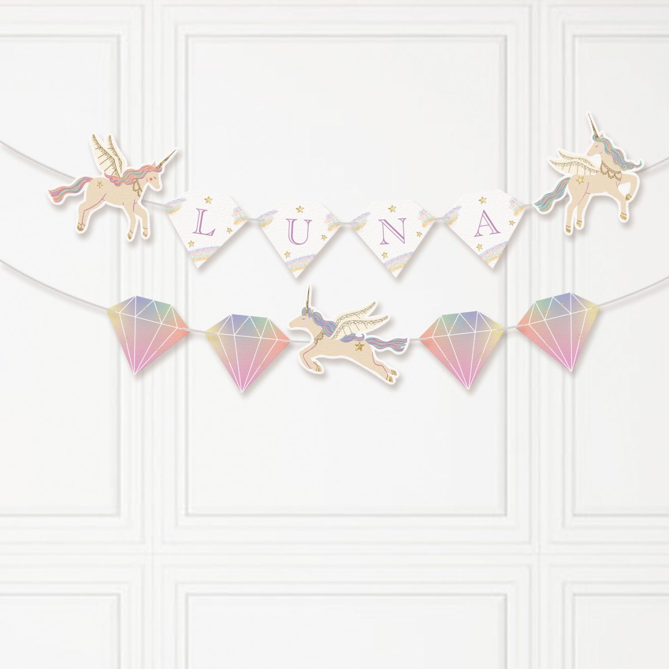 Popobell Studio | Unicorn Garland Printable | Editable