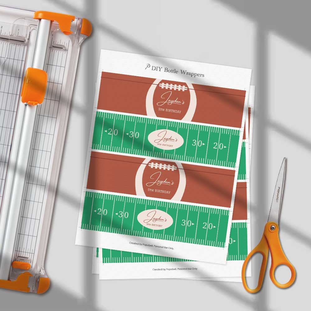Football Bottle Wrappers Printable Set - Image 2