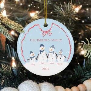 The Snowman Family | Custom Ceramic Ornament