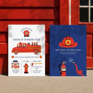 Firetruck Invitation Printable