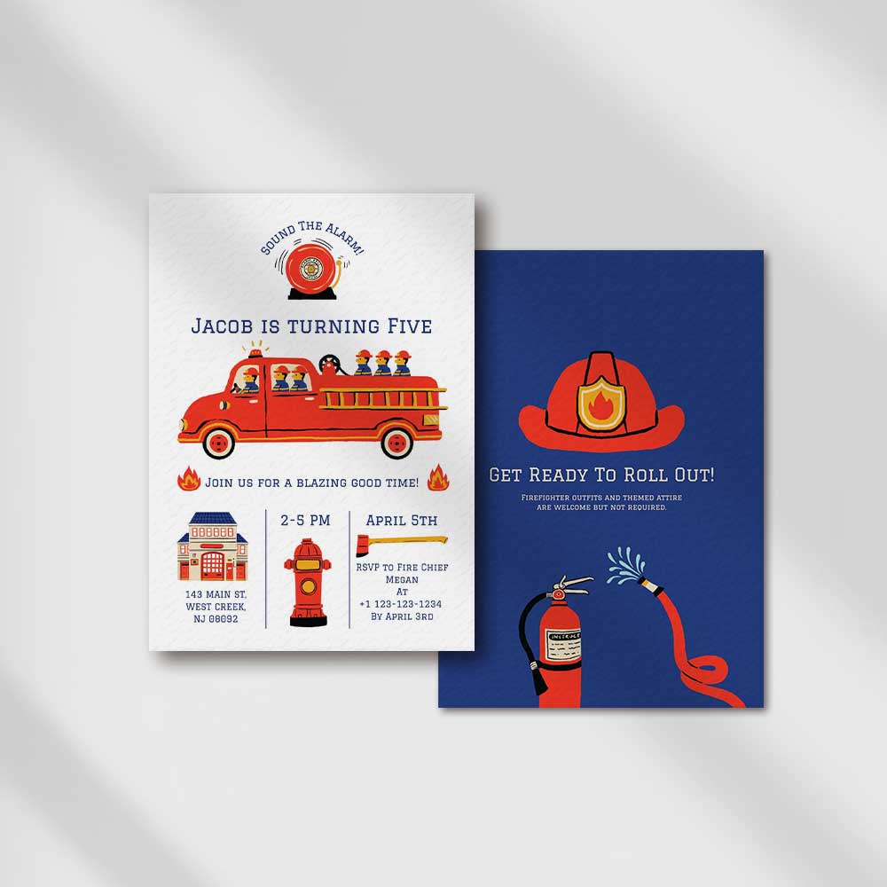 Firetruck Invitation Printable - Image 2