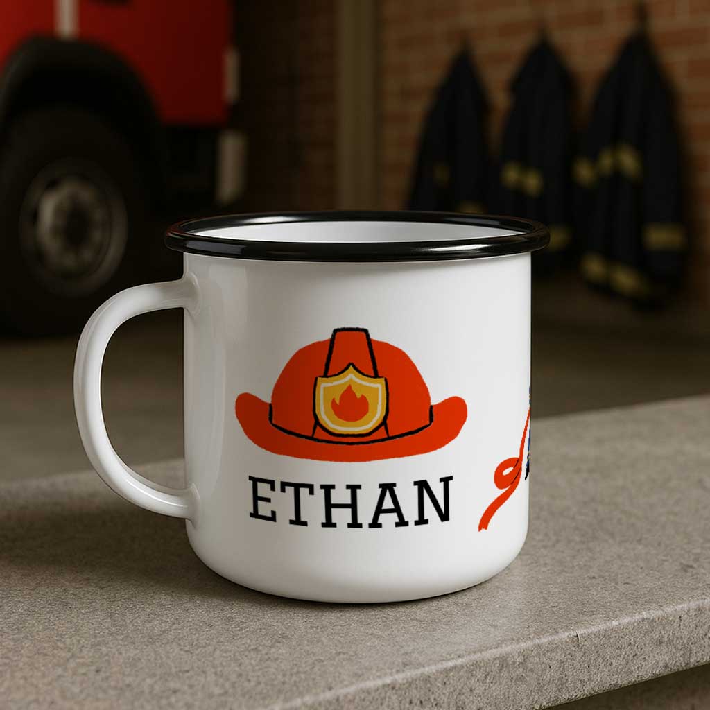Firefighter Enamel Mug | Personalizable - Image 5