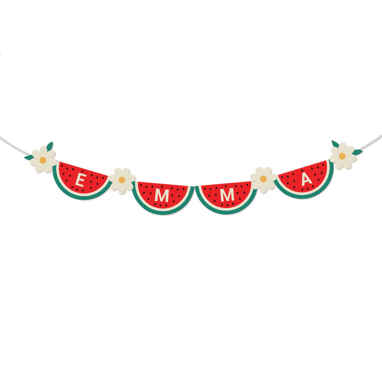 Watermelon and Daisy Banner Printable