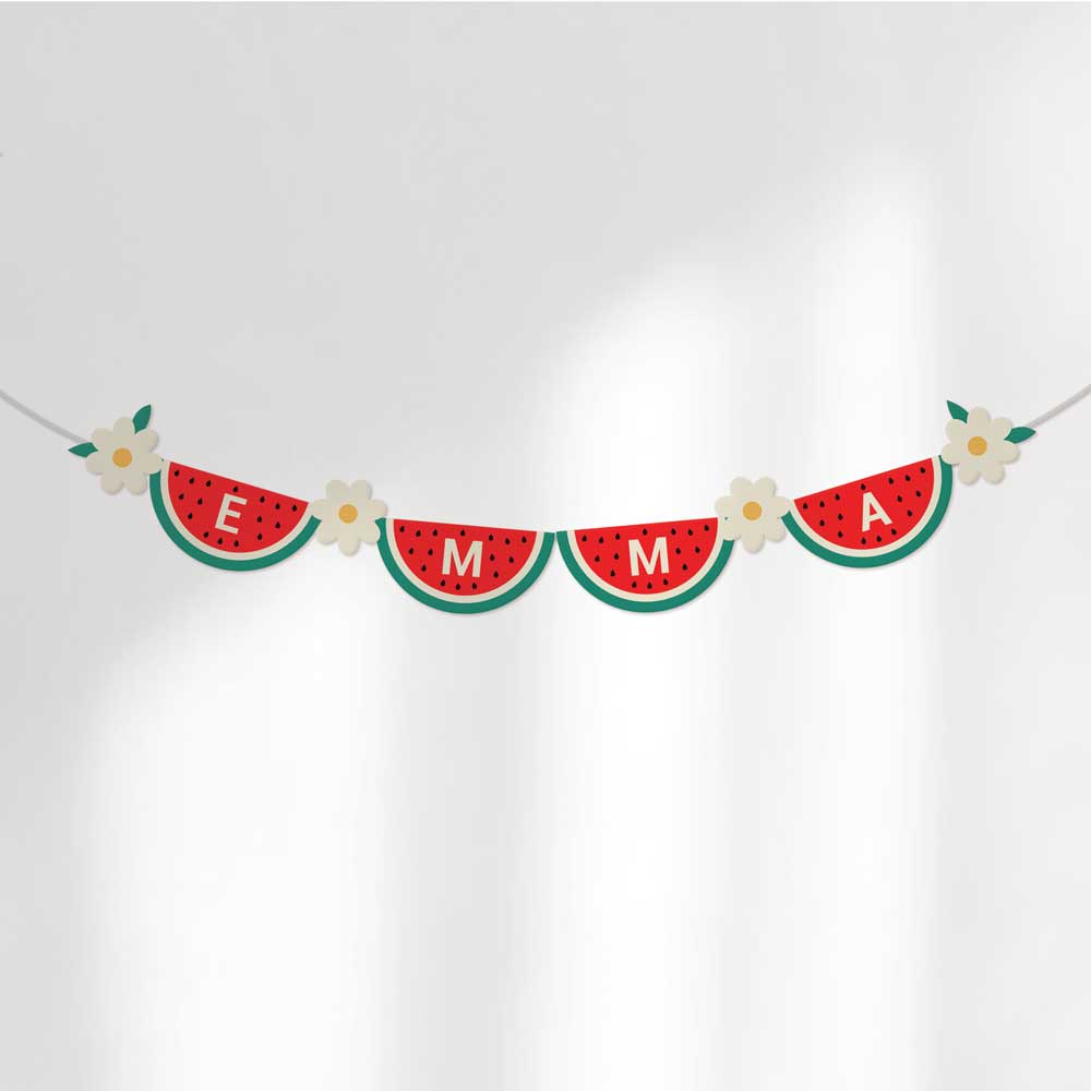 Watermelon and Daisy Banner Printable - Image 3