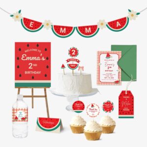 Watermelon Party Kit Printable Bundle | Editable Birthday Decorations Set