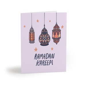 Ramadan Kareem Greeting Card Packs | Islamic Hanging Lantern Illustration