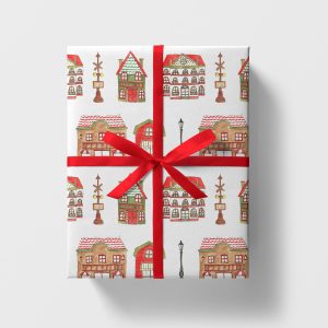 Christmas Town Houses Wrapping Paper