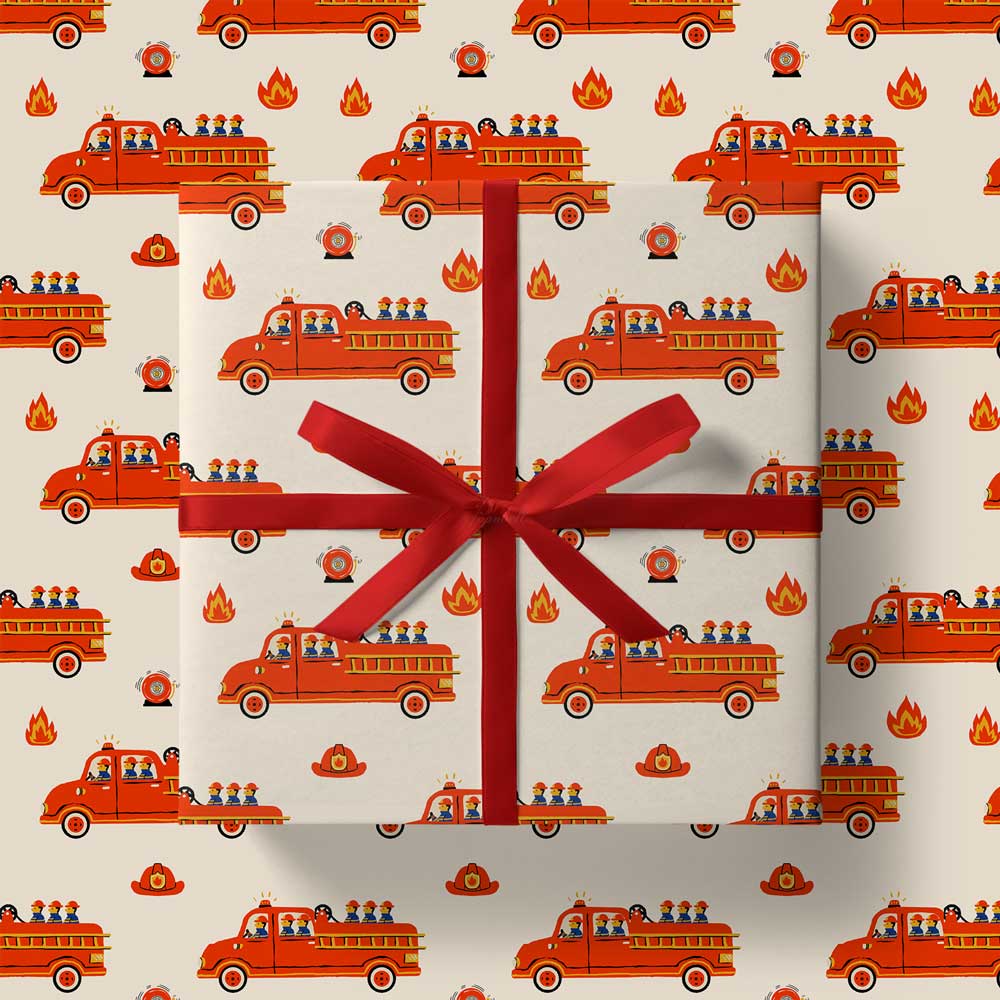 Firetruck Gift Wrap - Image 2