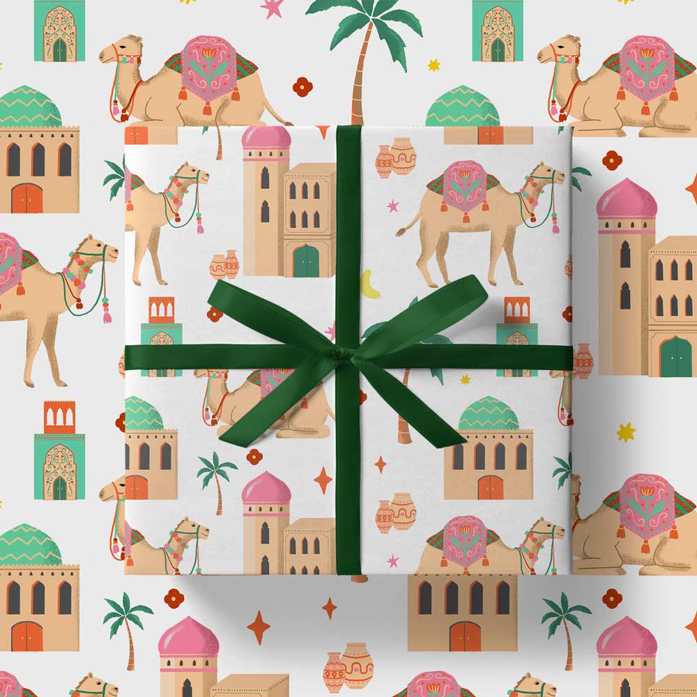Wandering Camel Caravan Wrapping Paper - Image 2