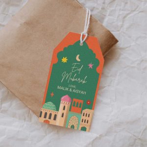 Arabesque Eid Mubarak Favor Tags Printable