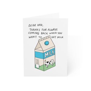 Father's Day Getting Milk Greeting Card