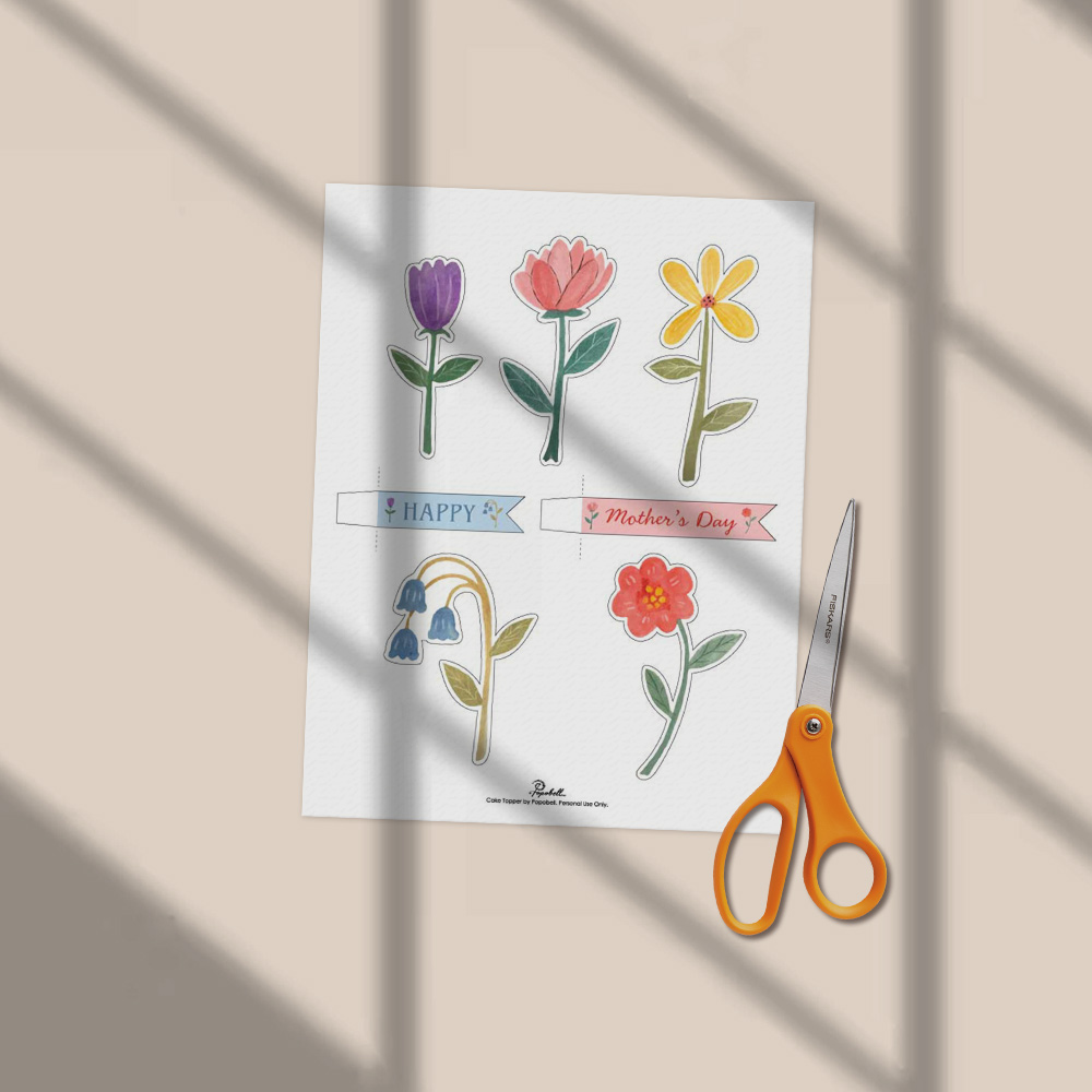 Flower Bloom Cake Topper Printable | Mother's Day - Image 2